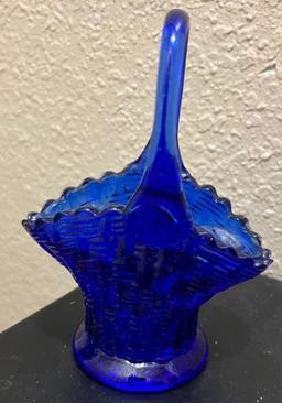 Cobalt blue shoe and baskets