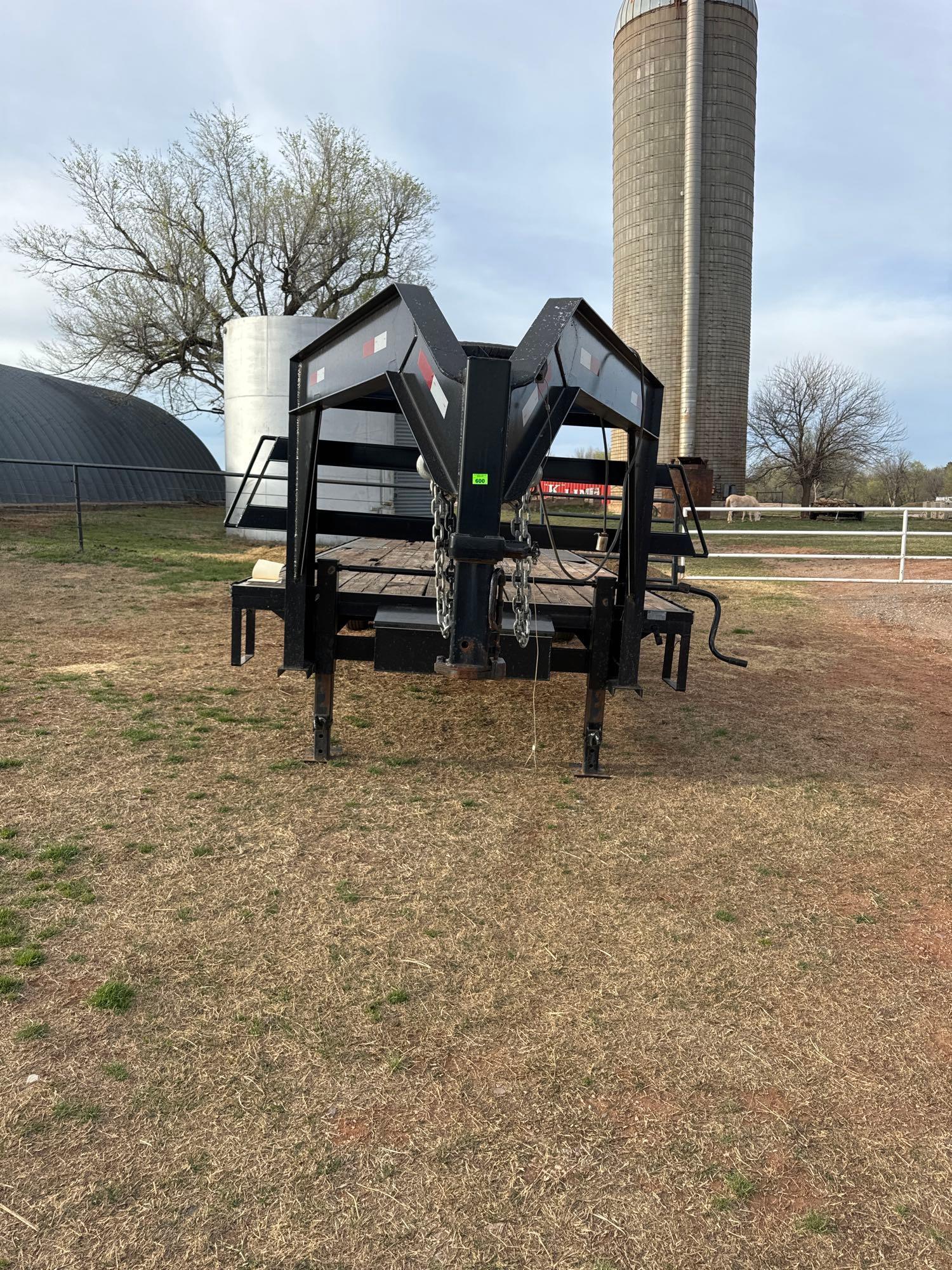 25x8 dovetail with ramps ,good tires three 90% one 50% rubber nice trailer NO TITLE