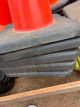 J - 5 orange construction cones