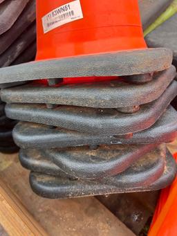 J - 7 orange construction cones