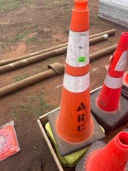 J - 8 orange construction cones