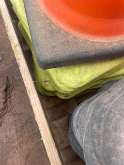 J - 8 orange construction cones