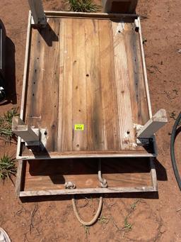 G - wood skid and wood table