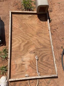 G - wood skid and wood table