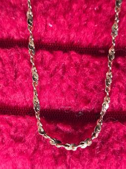 14K, Twisted Rope, Gold Chain. Stamped Italy. In Box.