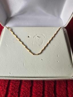 14K, Twisted Rope, Gold Chain. Stamped Italy. In Box.
