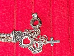 2 - Ornate Charm Bracelets With Charms. In Box. No Stamp Found.
