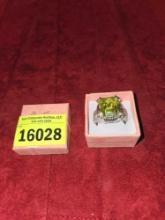 Heavy, Ornate, Ring with Stones. Stamped 10K GE. 18 Grams Total Weight. In Gift Box. Jewelry.