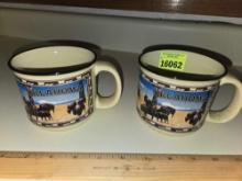 Pair of Large Oklahoma Mugs.