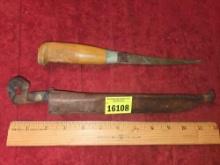 Vintage J Marttini Finland Fish Filet Knife with Leather Sheath.