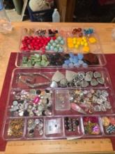 2 -Organizers of Jewelry and Jewelry Making Items. Both Trays one Money.