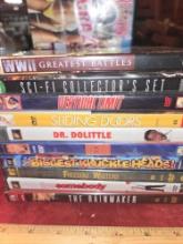 Stack of 10 Assorted DVDs. Sealed in Packaging. All one Money. Entertainment.