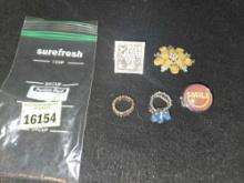 5- Fashion Rings. One Size Fits All. All one Money. Jewelry.