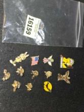 12 Assorted Hat/Garment Pins. All one Money. Jewelry