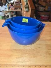3 Piece Set of Copco Blue Melamine Mixing/Measuring Bowls. All one Money. Housewares.