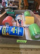 Box of Assorted Sports Wraps and First Aid Items.