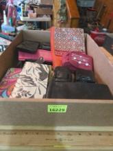 Box of Assorted Wallets, Phone Cases, Bags, and Other.