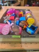 Box of Assorted Toy Candy and Gumball Dispensers. All one Money.