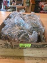 Box of Assorted Hinges and Hardware. Most New in Packages.