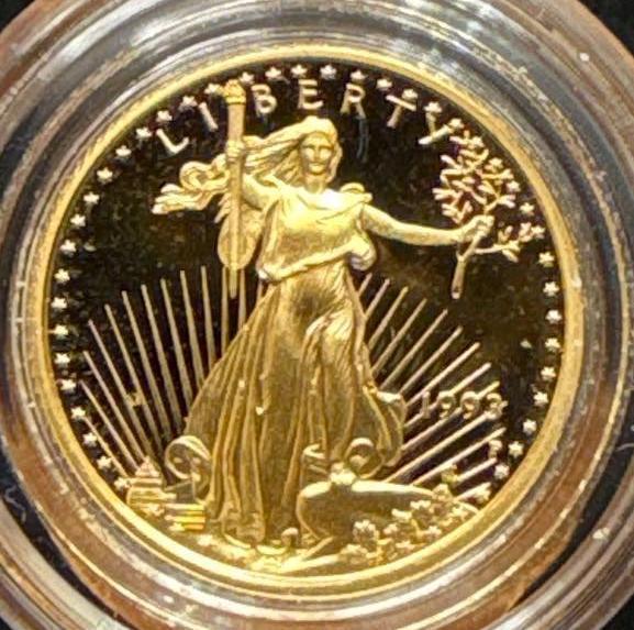 1993 One-Tenth Ounce (1/10) $5 Gold American Eagle Proof with box and COA