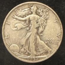 1937 silver Walking Liberty Half Dollar