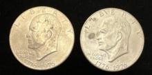 Lot of 2 - 1976-D $1 Bicentennial Ike Dollars