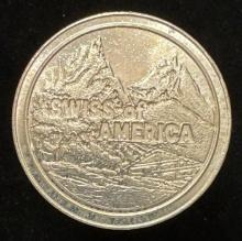 Vintage Swiss of American 1 oz .999 Silver Round - Mountains