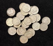 Lot of 23 - 90% Silver Roosevelt Dimes
