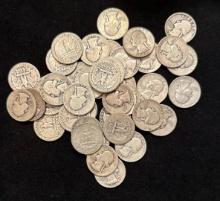$10 Face Value (40) - 90% Silver Washington Quarters