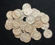 $10 Face Value (40) - 90% Silver Washington Quarters