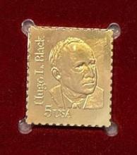1986 22k Gold Stamp Replica - Hugo L. Black - 1st Day Issue