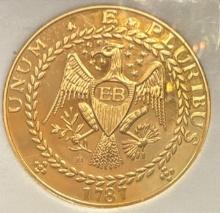 1787 Brasher Doubloon Replica - Cu layered in 24k Gold