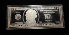 2003 Washington Mint $10 Dollar Note, 4 oz .999 Fine Silver Proof