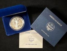 1988 American Silver Eagle Uncirculated Coin $1 w/ Box and COA