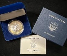 1988 American Silver Eagle Uncirculated Coin $1 w/ Box and COA