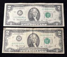 Lof of 2 - 1976 Bicentennial $2 bills