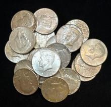 $10 Face Value (20) - 90% Silver Half Dollars - 1964 Kennedy