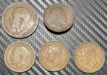 United Kingdom Coinage, Includes Coins Issued During WWI & WWII