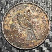 New Zealand, One Penny, 1960