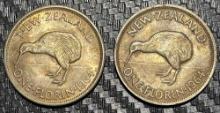 New Zealand, One Florin, 1964