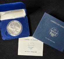 1988 American Silver Eagle Uncirculated Coin $1 w/ Box and COA