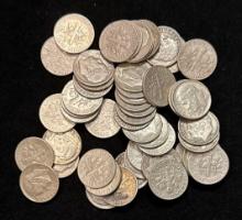 $5 Face Value (50) - 90% Silver Roosevelt Dimes