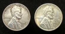 Lot of 2 - 1943 US Penny - World War 2
