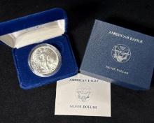 1988 American Silver Eagle Uncirculated Coin $1 w/ Box and COA