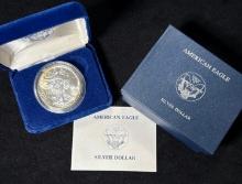 1988 American Silver Eagle Uncirculated Coin $1 w/ Box and COA