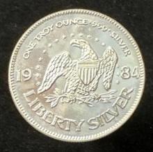 1984 1 oz .999 Silver Round Life Liberty Happiness A-Mark