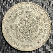 Mexico, 1 Peso, 1964, Silver