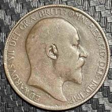 United Kingdom, One Penny, 1907