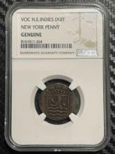 Netherlands East Indies, 1 Duit, 1765 (NGC Graded Genuine)