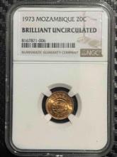 Mozambique, 20 Centavos, 1973 (NGC Graded Brilliant Uncirculated)